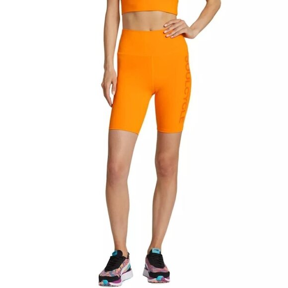 SoulCycle | Milestone High Rise logo Bike Short 8" in Orange - Picture 7 of 8